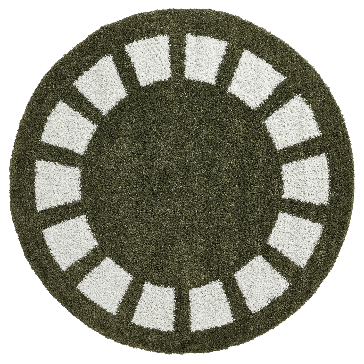 Kruhové koberce - Asilah (zelená/biela)