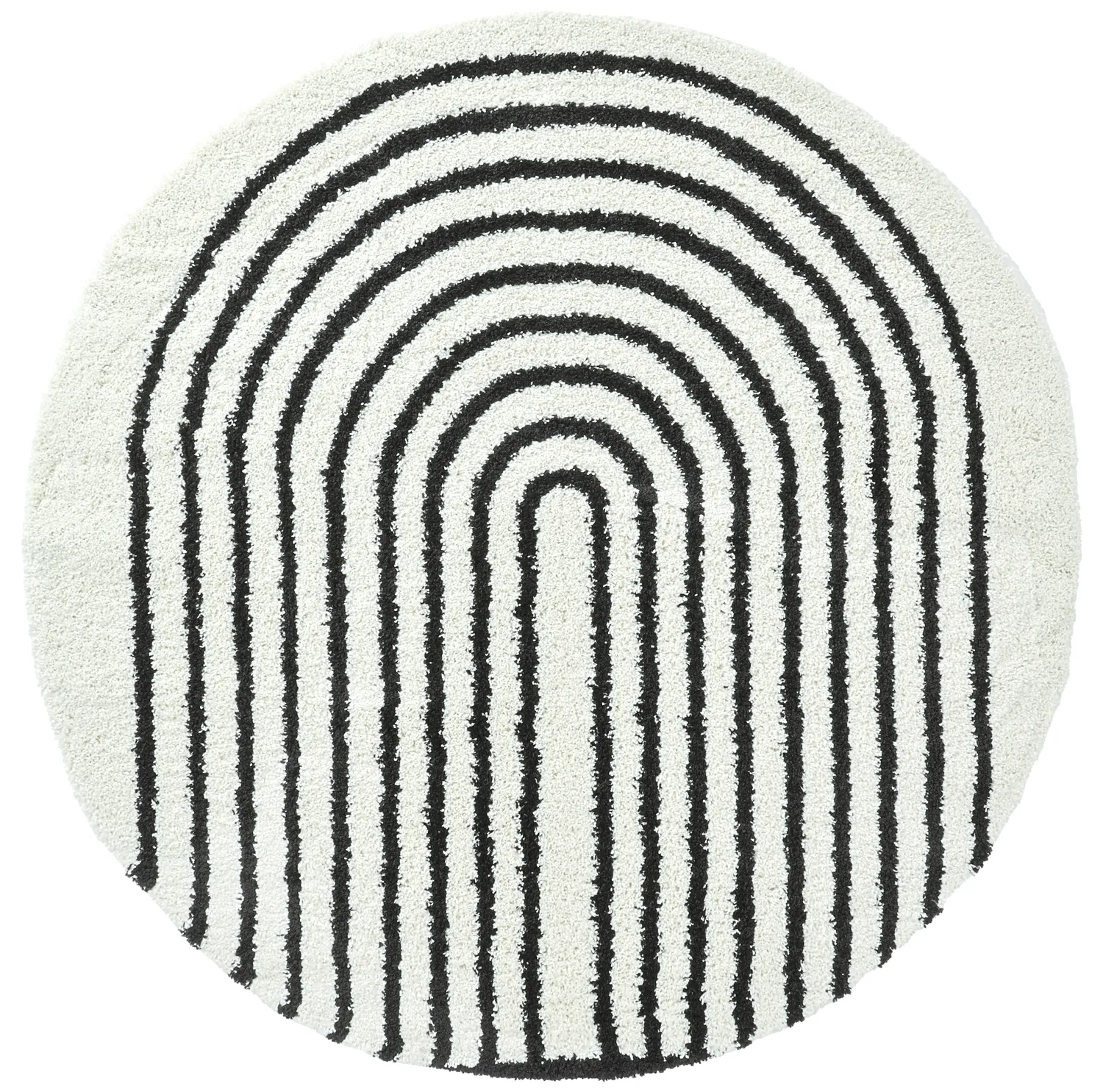 Kruhové koberce - Cluny (biela/čierna)
