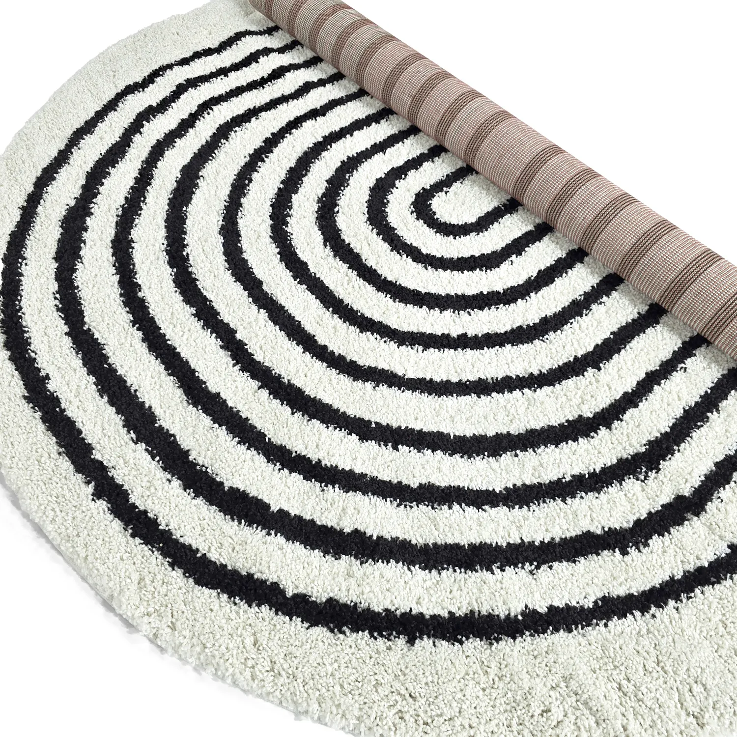 Kruhové koberce - Cluny (biela/čierna)