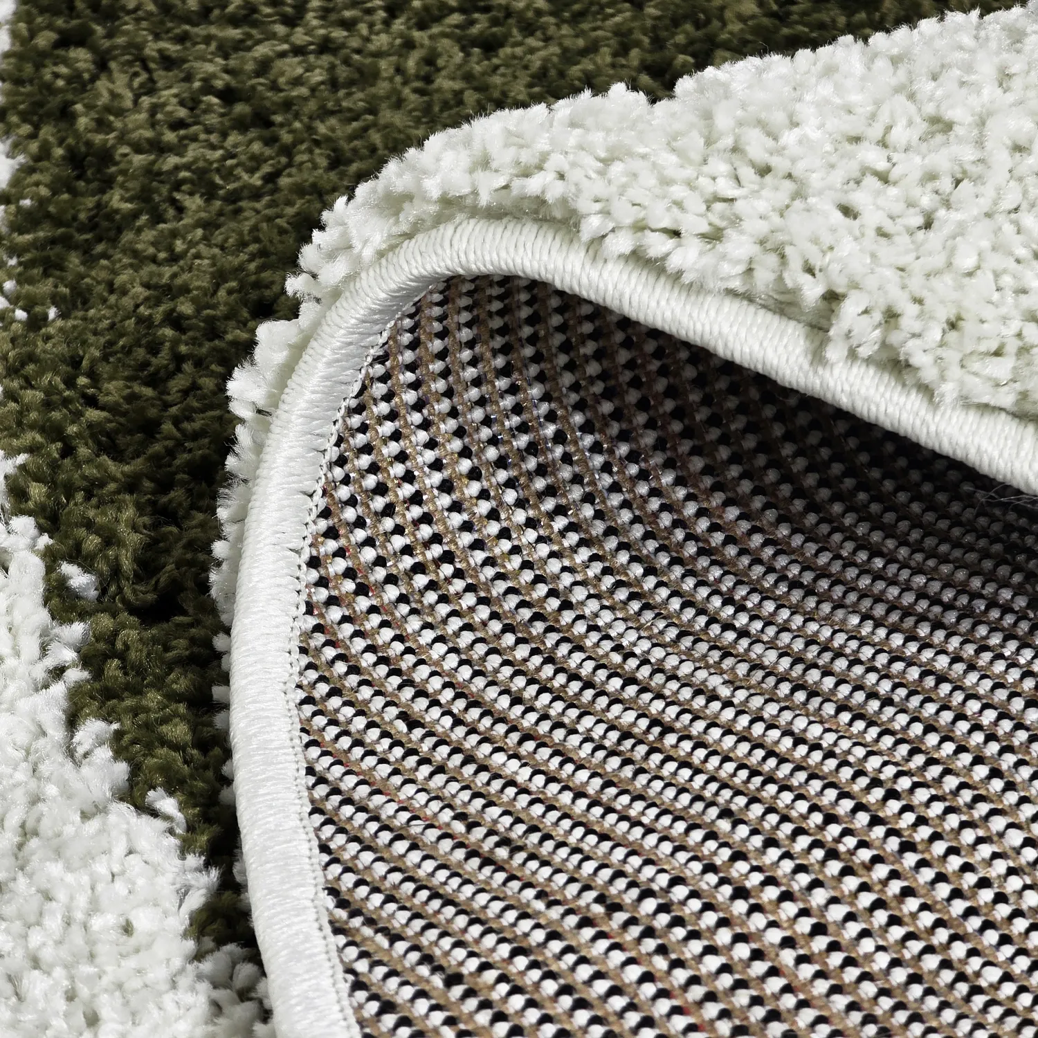 Koberce okrúhle - Conques (zelená/biela)