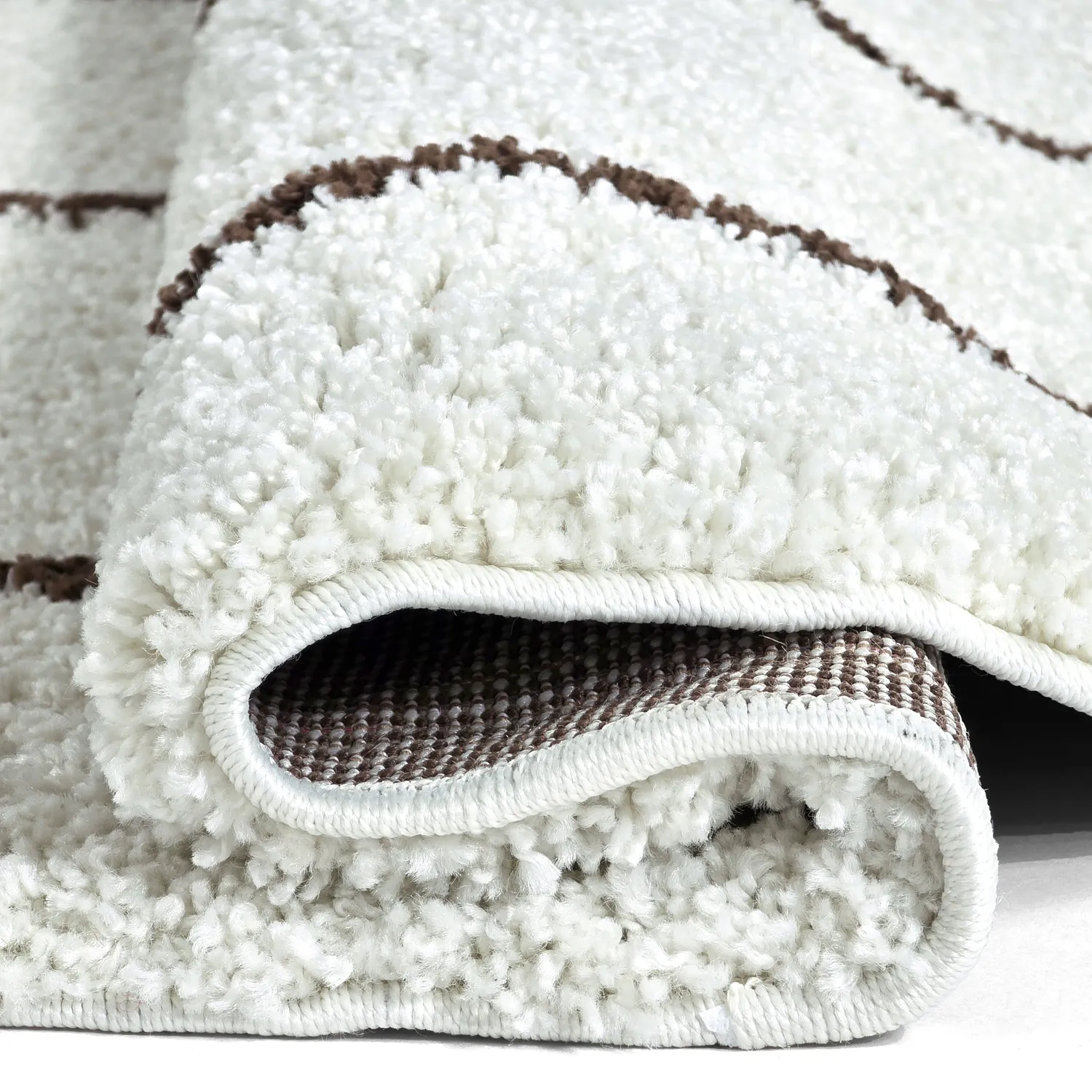 Koberce okrúhle - Eze (biela/hnedá)