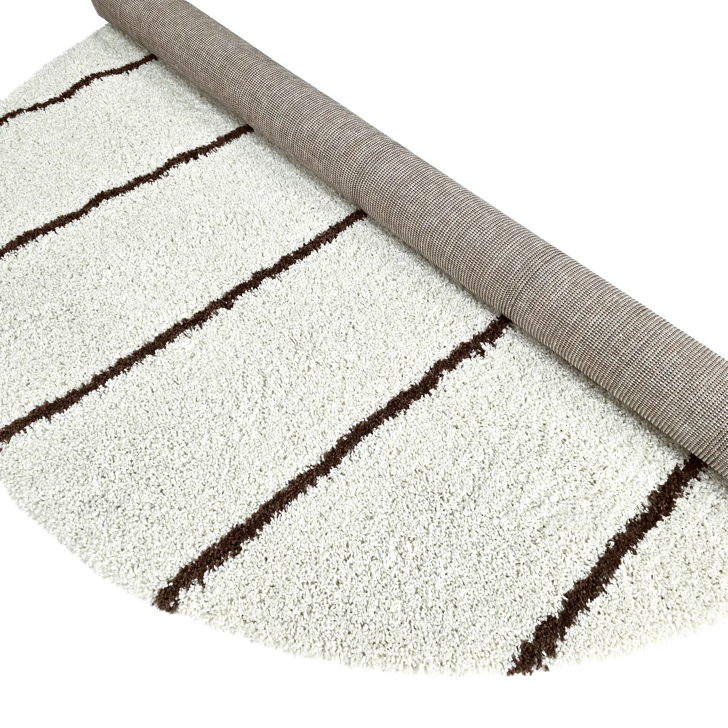 Koberce okrúhle - Eze (biela/hnedá)