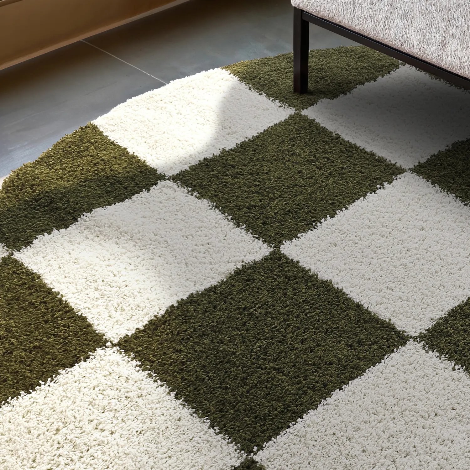 Koberce okrúhle - Gordes (zelená/biela)