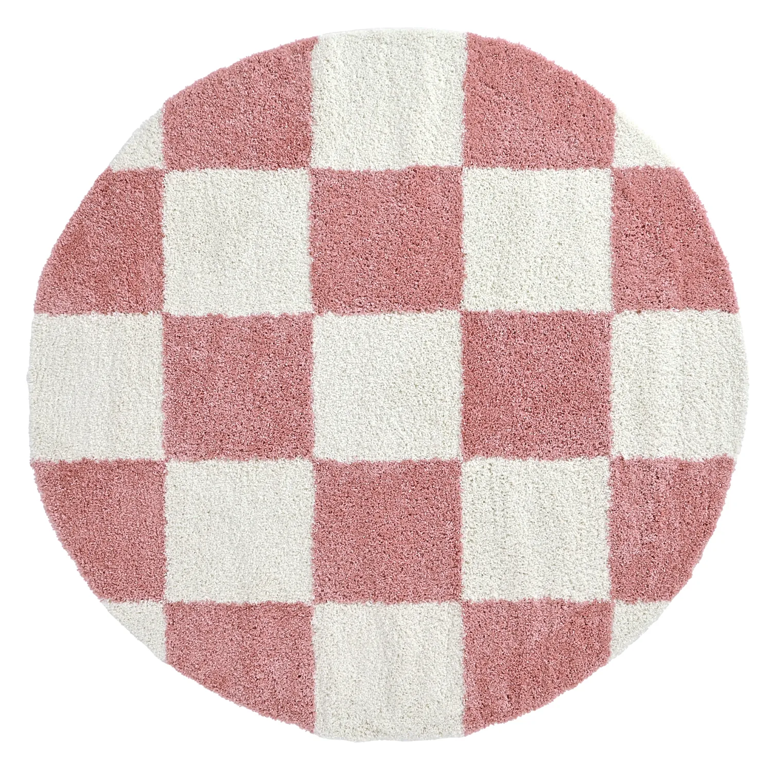 Koberce okrúhle - Gordes (ružová/biela)