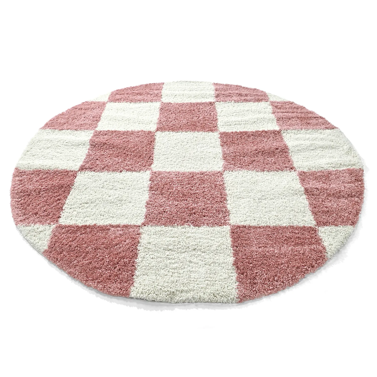 Koberce okrúhle - Gordes (ružová/biela)