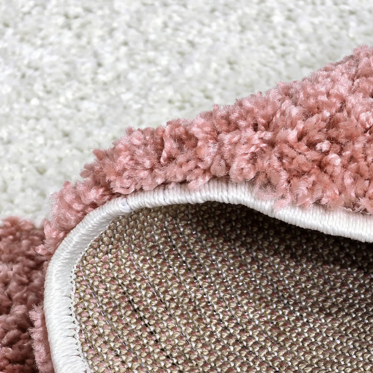 Koberce okrúhle - Gordes (ružová/biela)