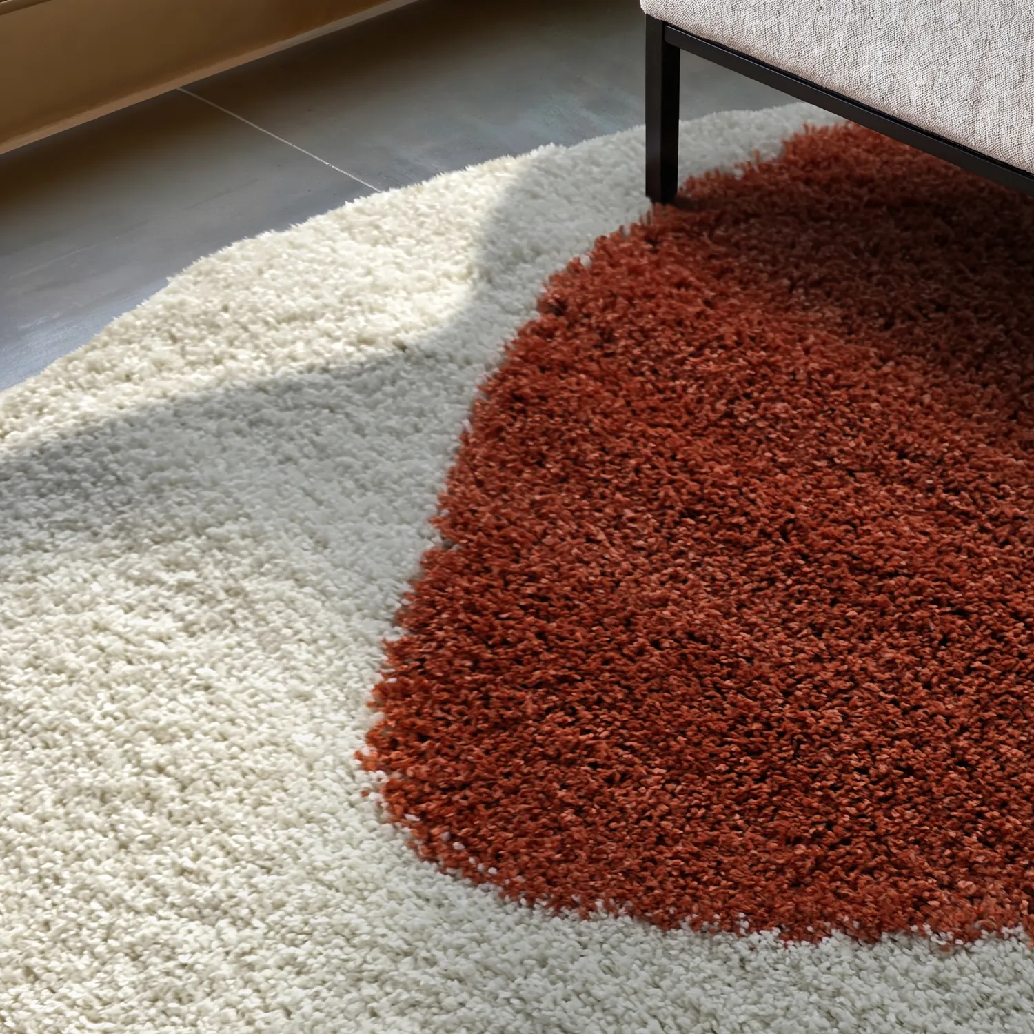 Koberce okrúhle - Sanghar (biela/oranžová/zelená)