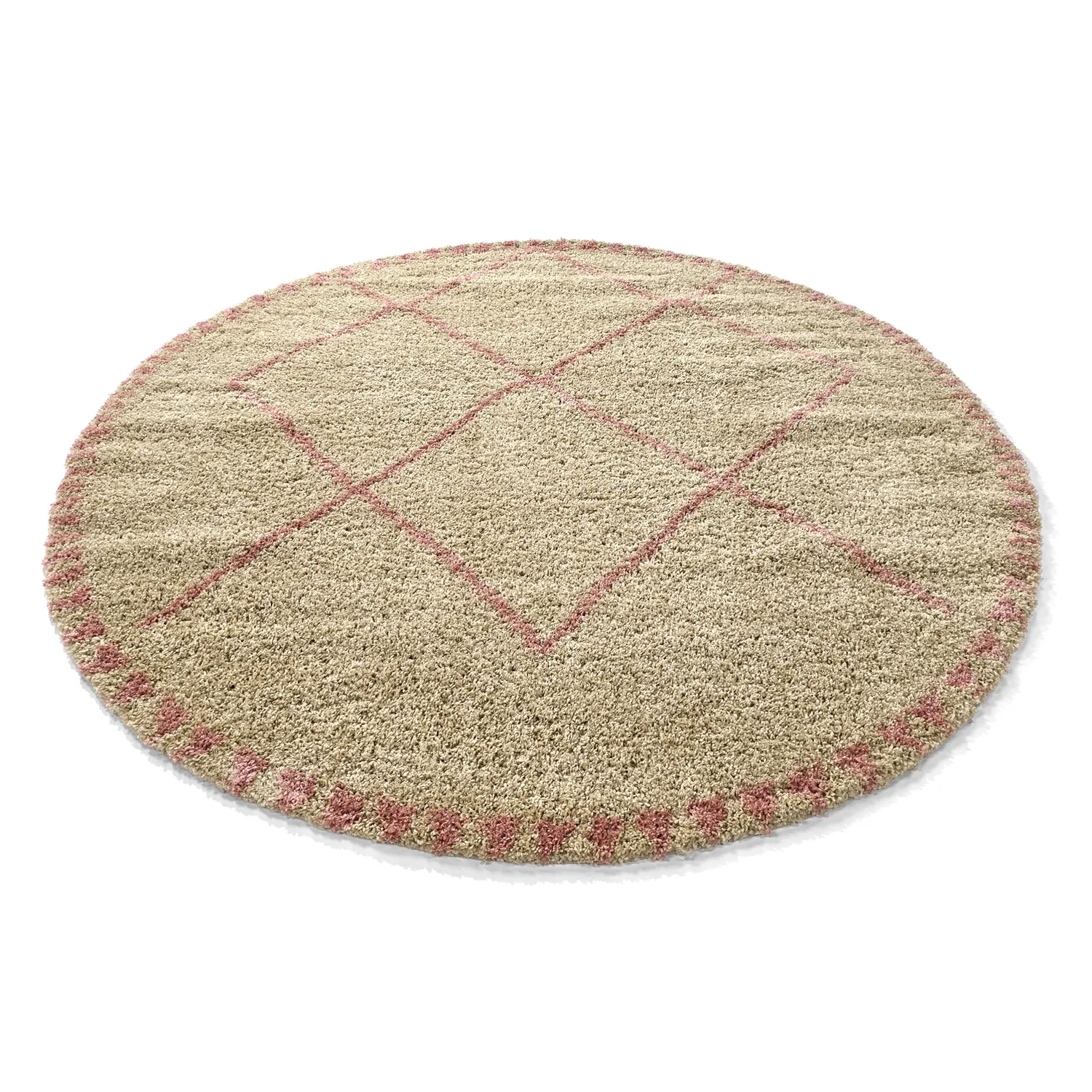 Koberce okrúhle - Tiznit (béžová/ružová)