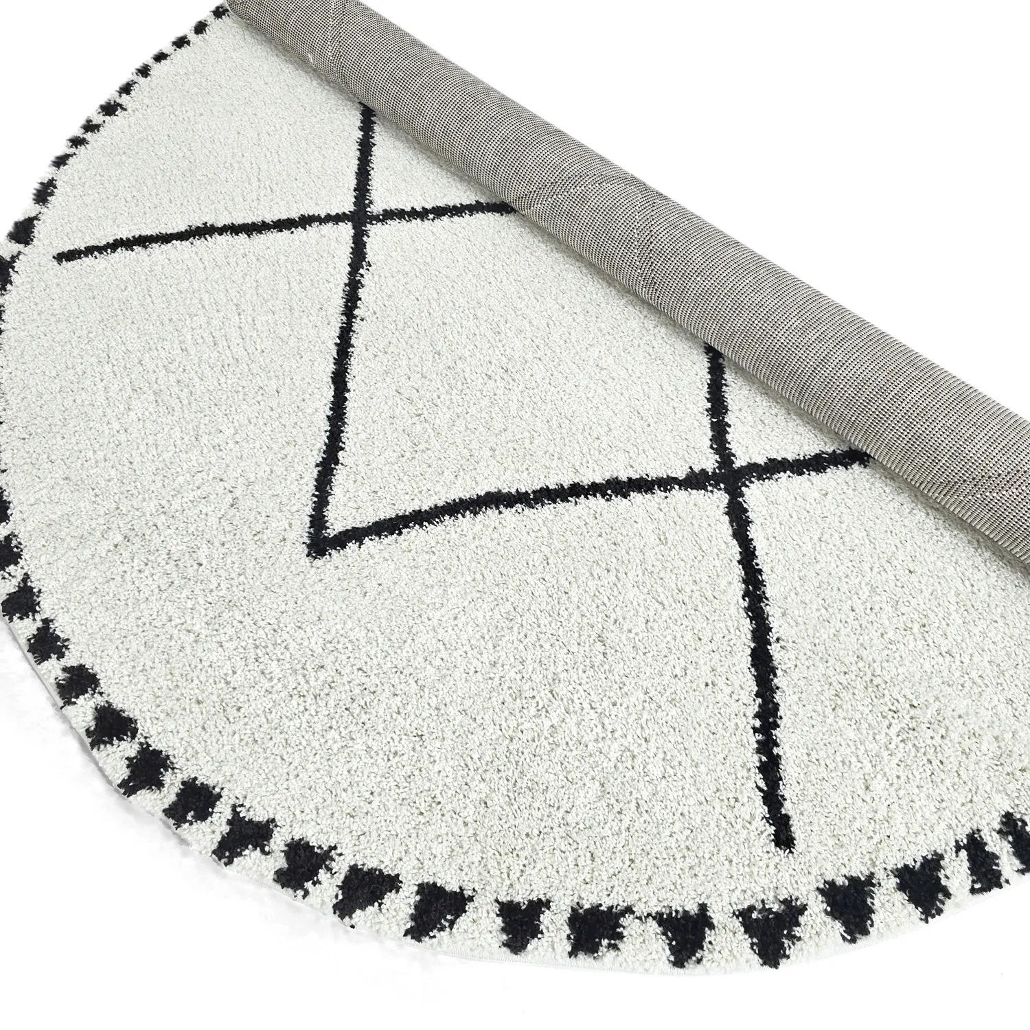 Koberce okrúhle - Tiznit (biela/čierna)
