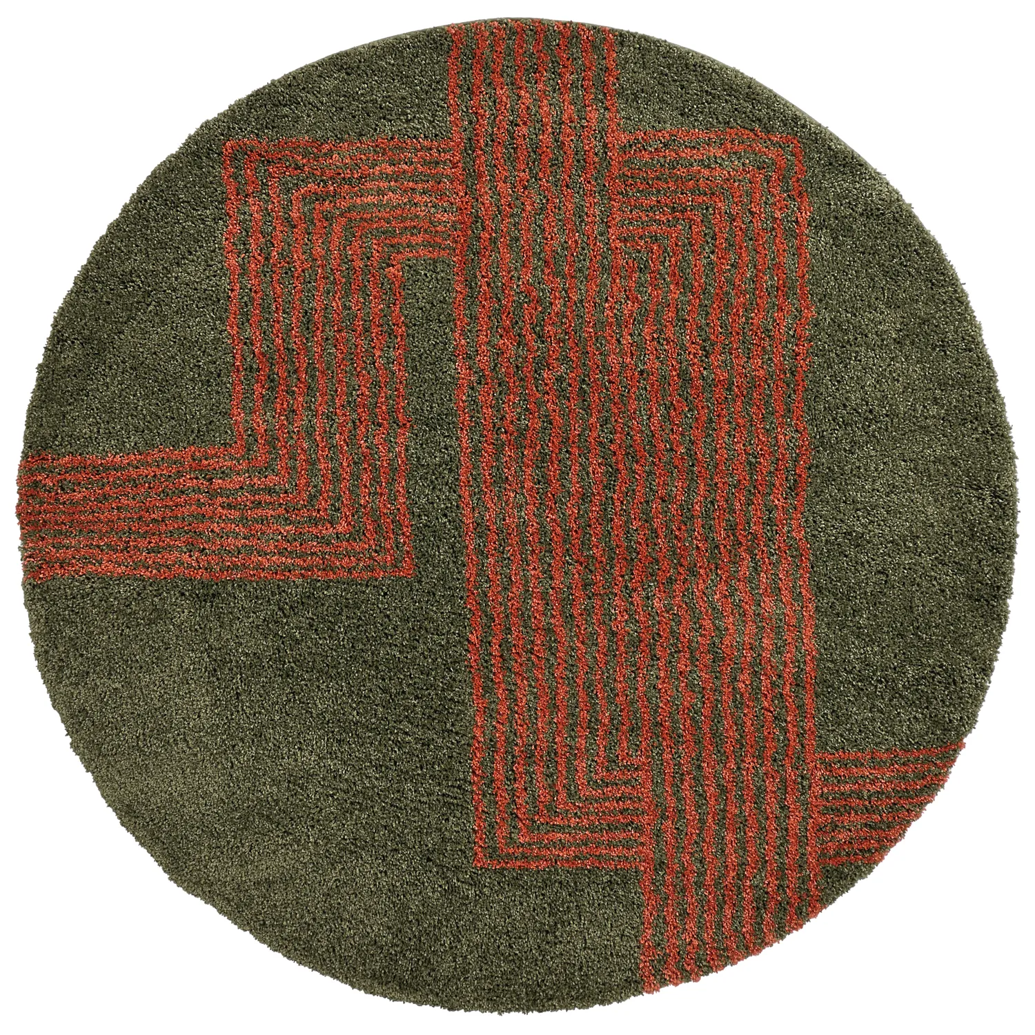 Koberce okrúhle - Zagora (zelená/oranžová)
