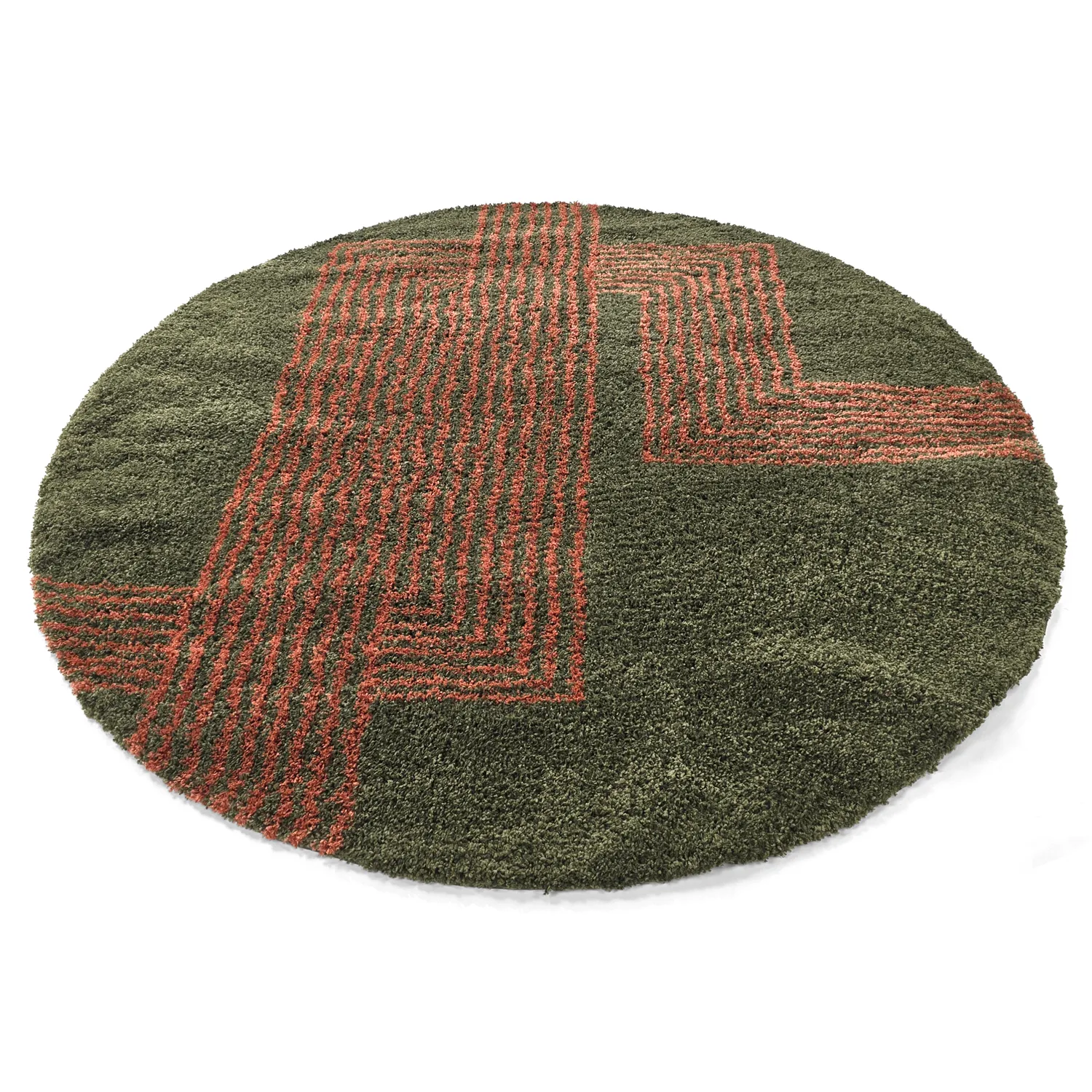 Koberce okrúhle - Zagora (zelená/oranžová)