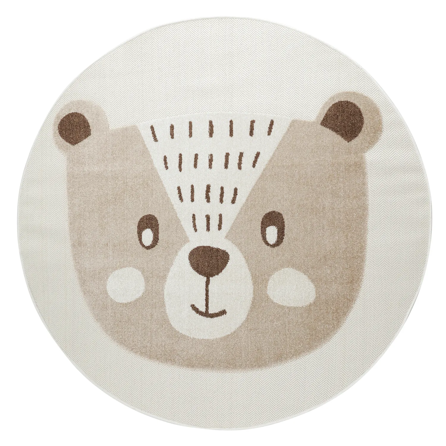 Okrúhly detský koberec - Kind Bear (krém)