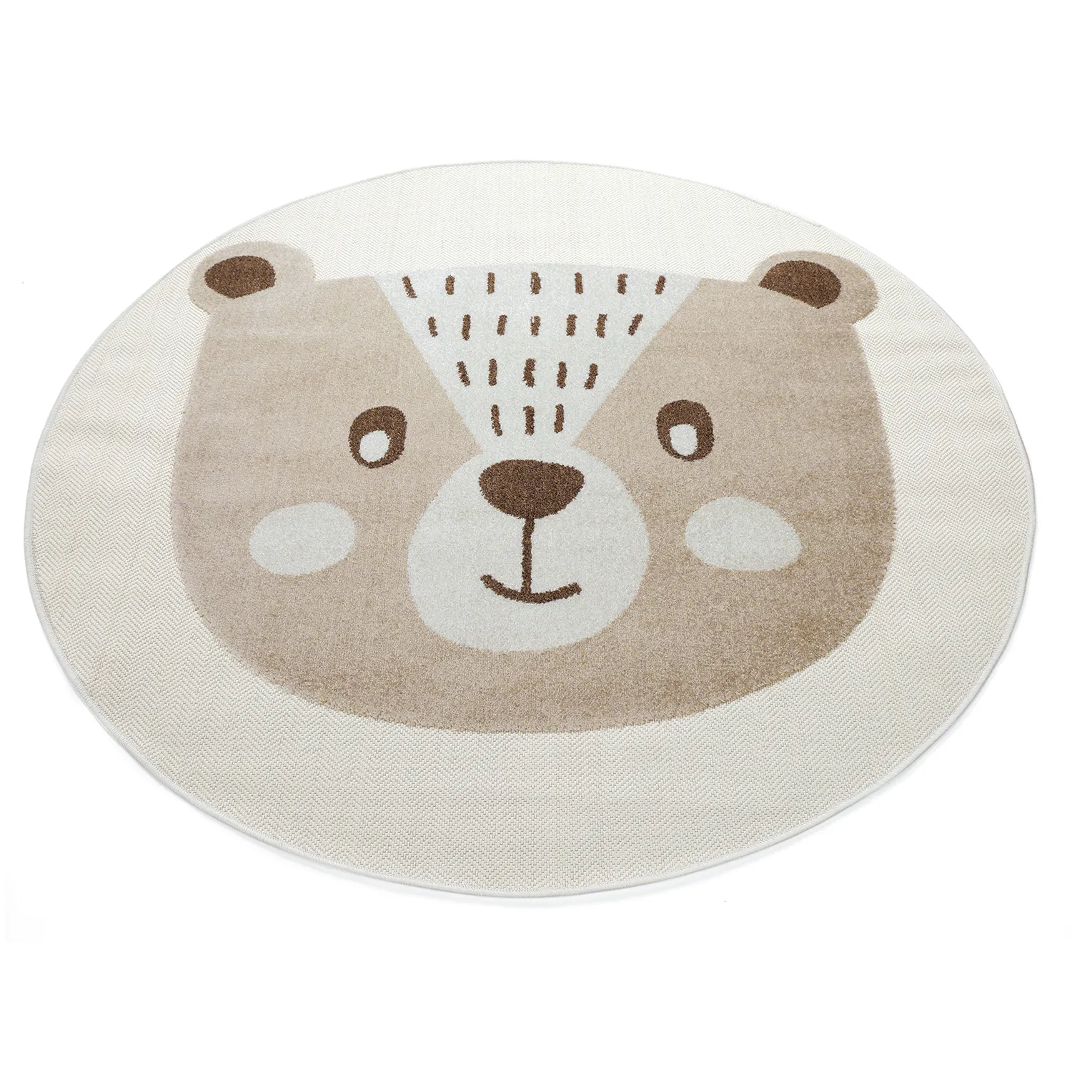 Okrúhly detský koberec - Kind Bear (krém)