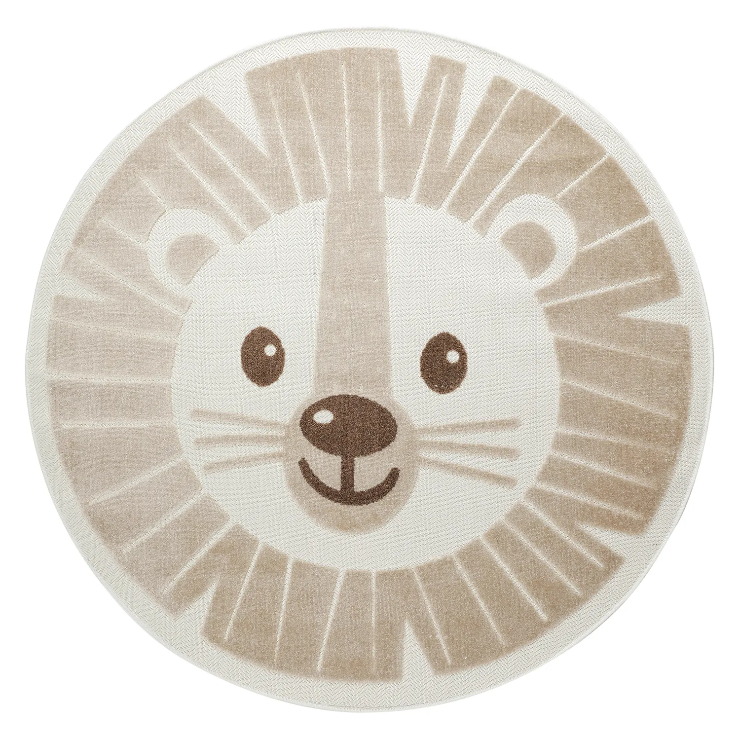 Okrúhly detský koberec - Kind Lion (krém)