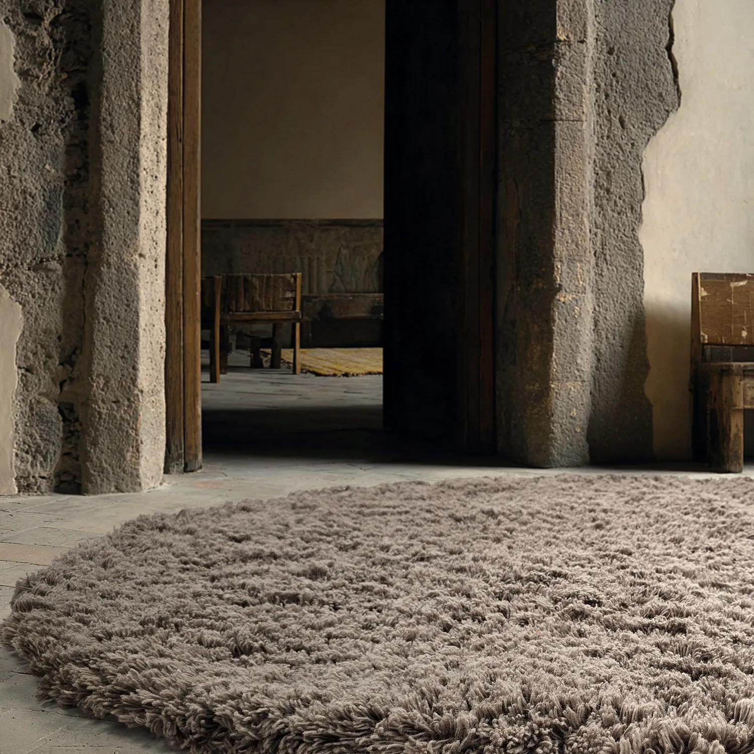 Kulatý koberec - Aliste Wool Shaggy (hnědý)
