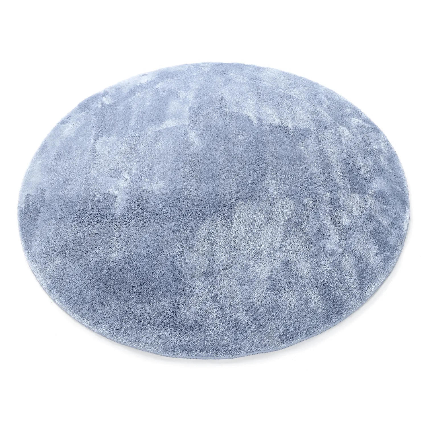 Kruhové koberce - Aranga Super Soft Fur (oceľovo modrá)
