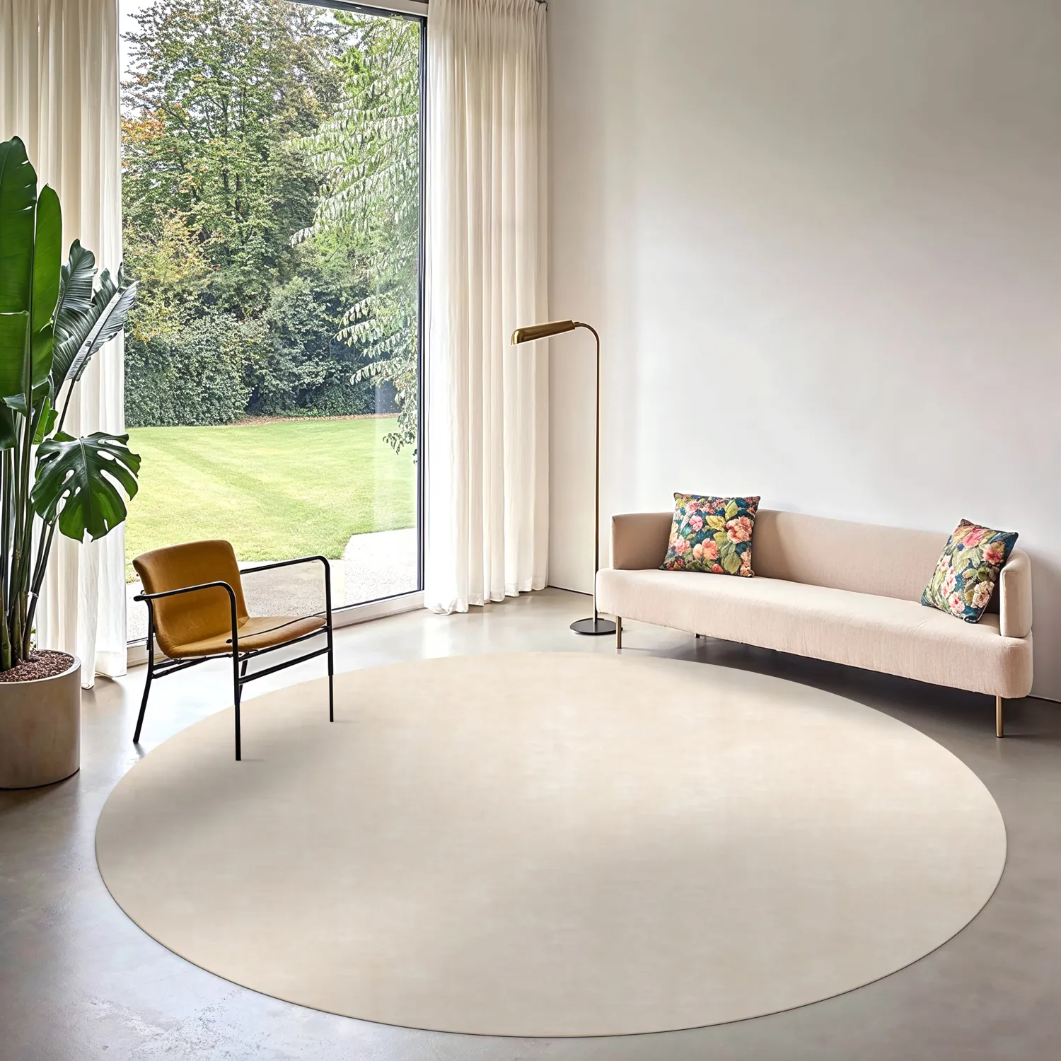 Koberec okrúhly - Jodhpur Špeciálna Luxusná Edícia Viskóza (svetlo béžová)