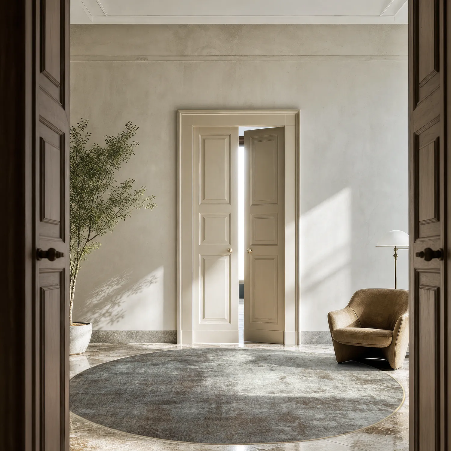 Koberec okrúhly - Lynton (hnedý)