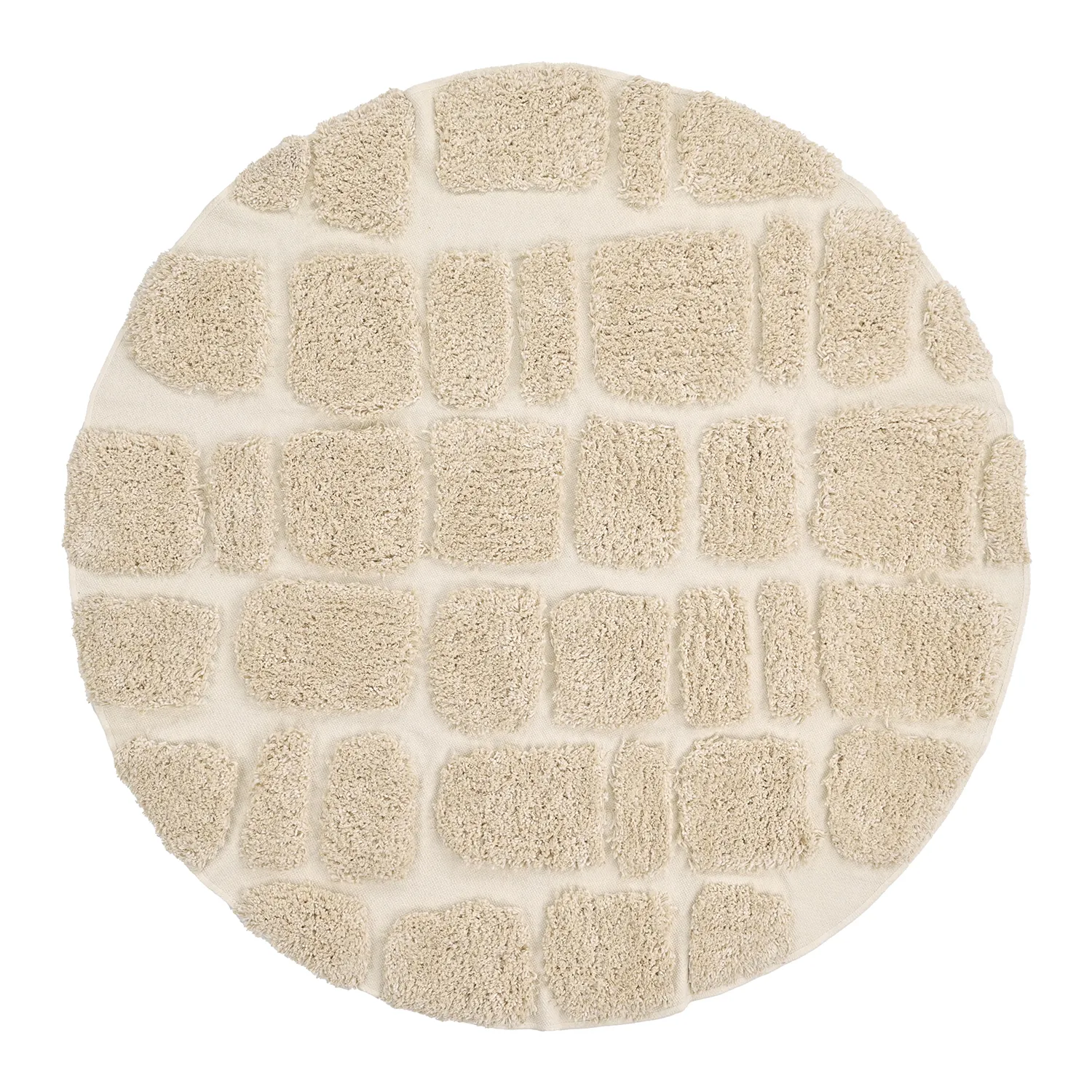 Rund matta - Otranto Natural Cotton Shaggy (offwhite)