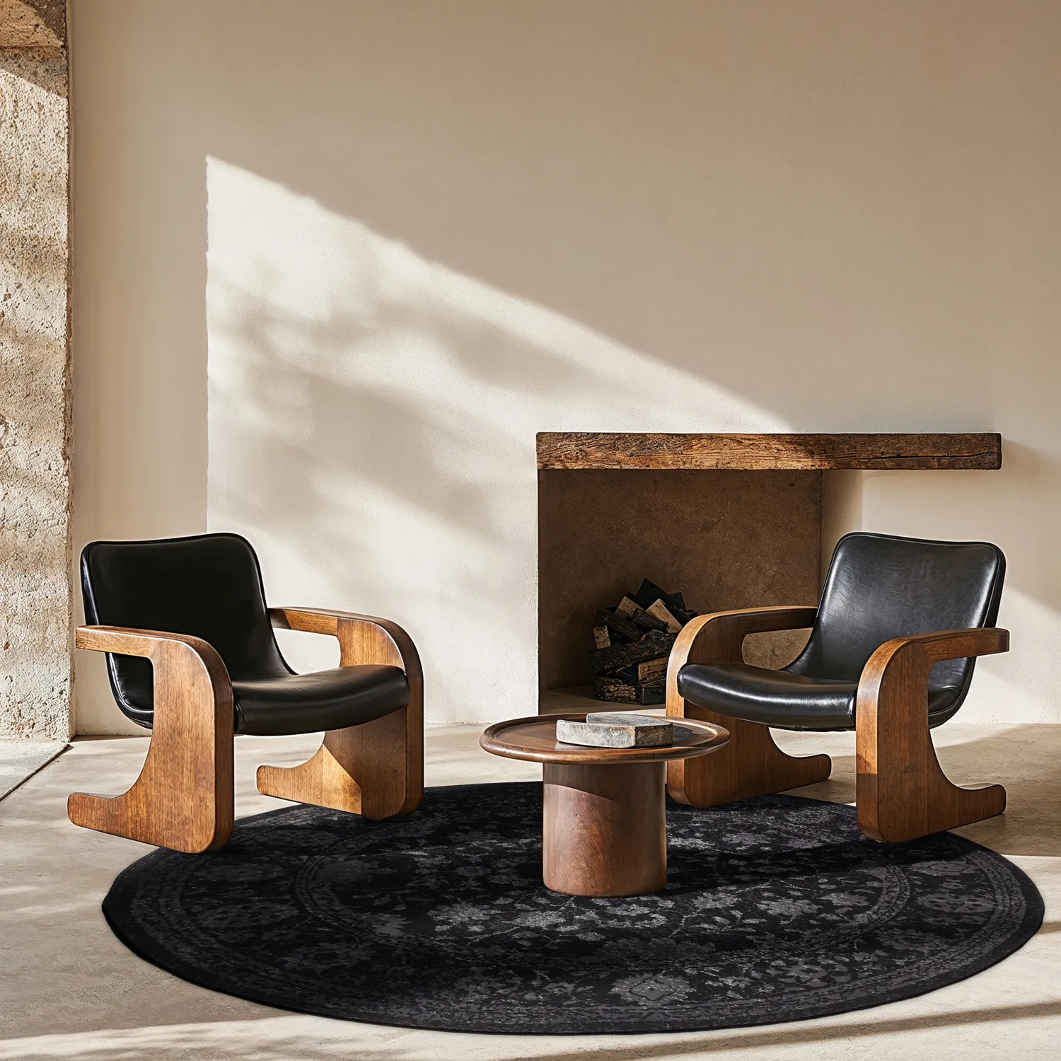 Okrúhly koberec - Peking Majestic (čierna)