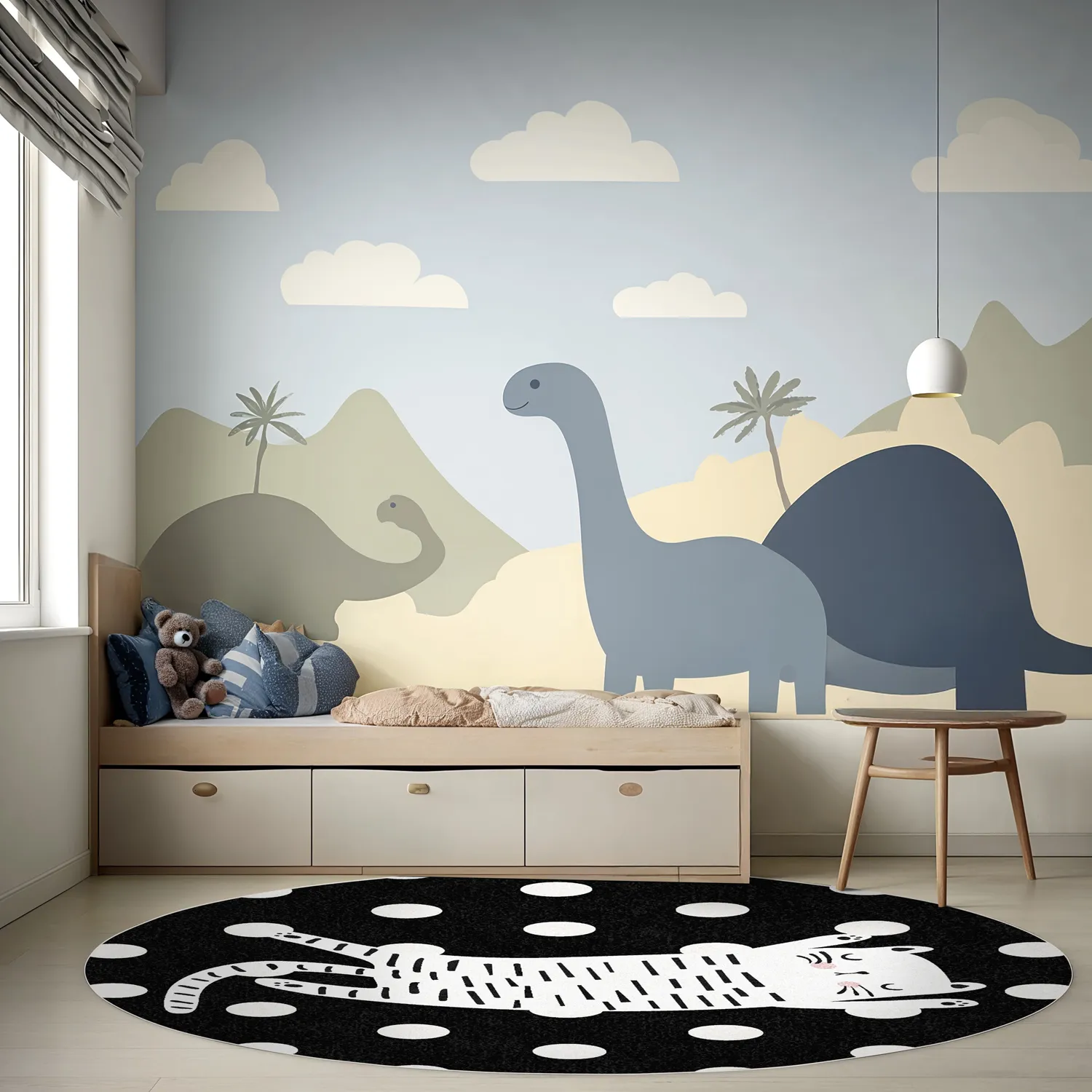 Kruhová rohož - Sleepy Kitten (multi)