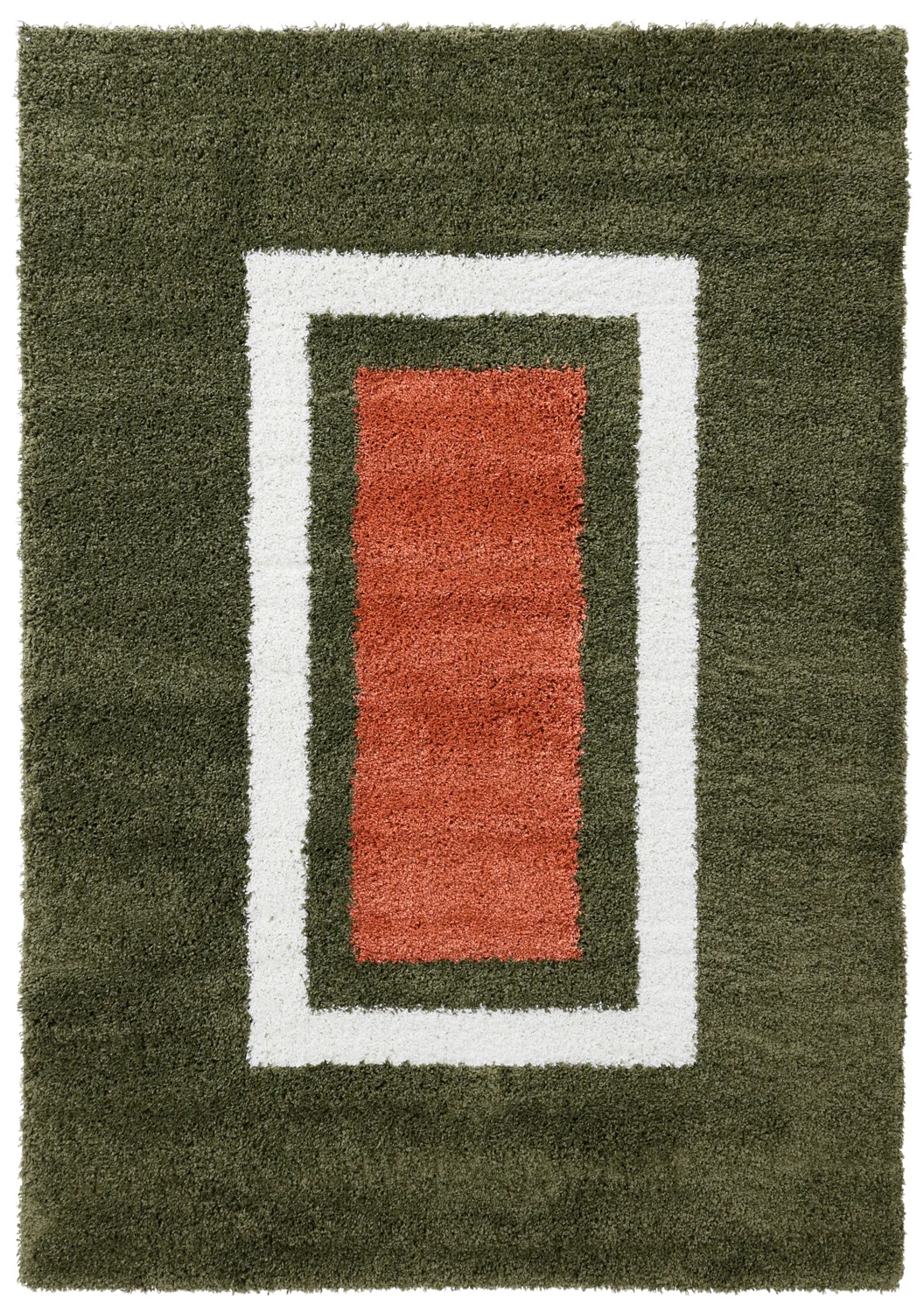 Koberce s chlpmi - Alsace (zelená/biela/oranžová)