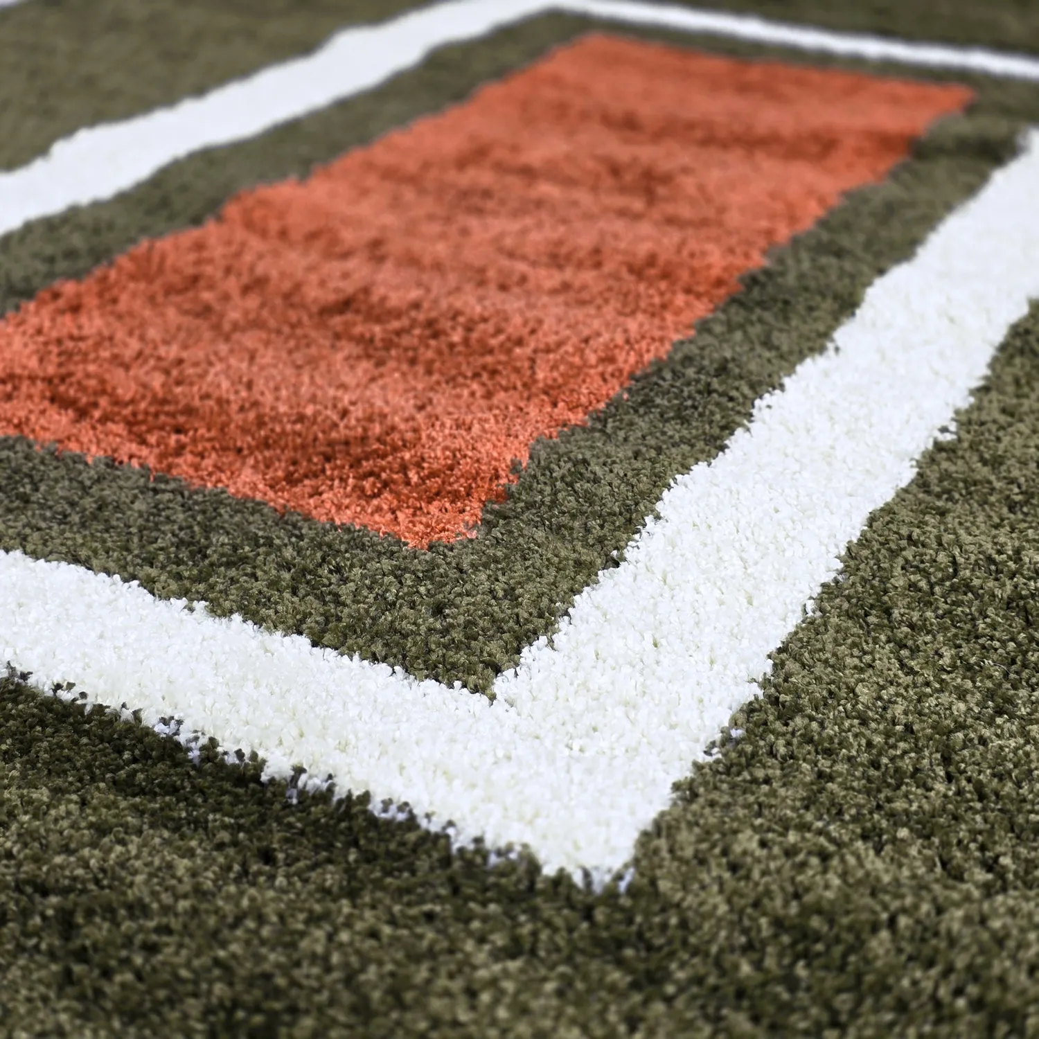 Koberce s chlpmi - Alsace (zelená/biela/oranžová)