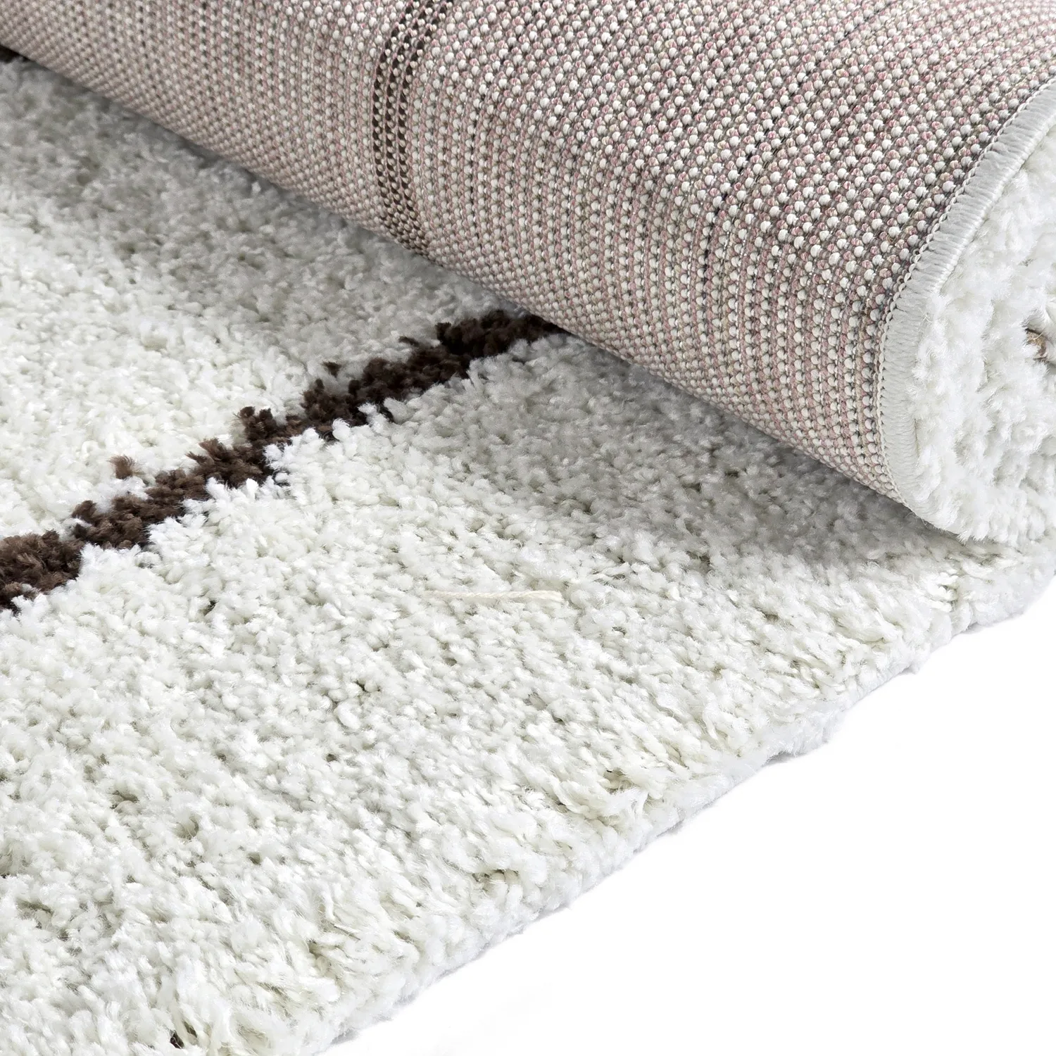 Koberce s dlhým vlasom - Eze (biela/hnedá)