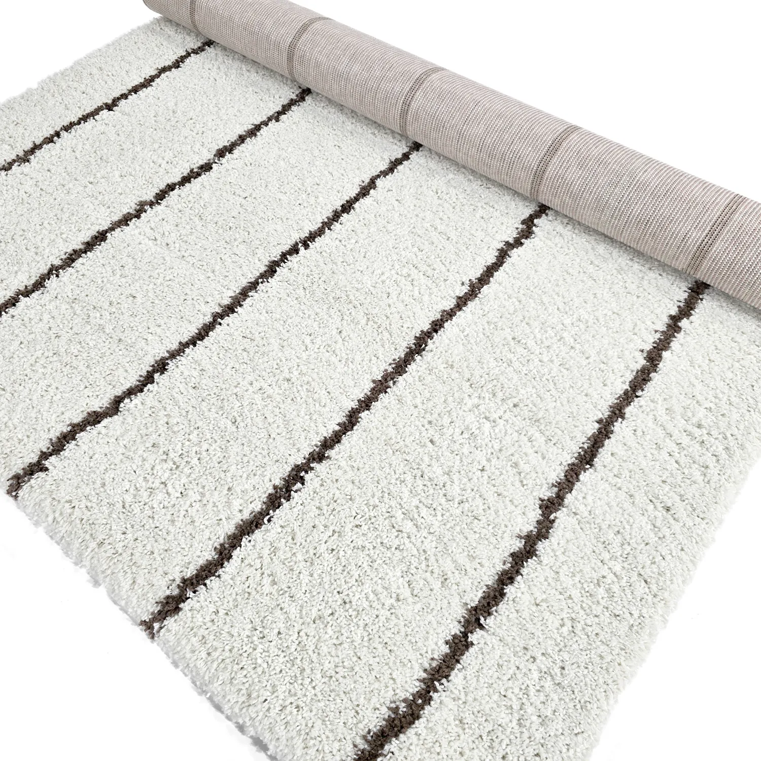 Koberce s dlhým vlasom - Eze (biela/hnedá)