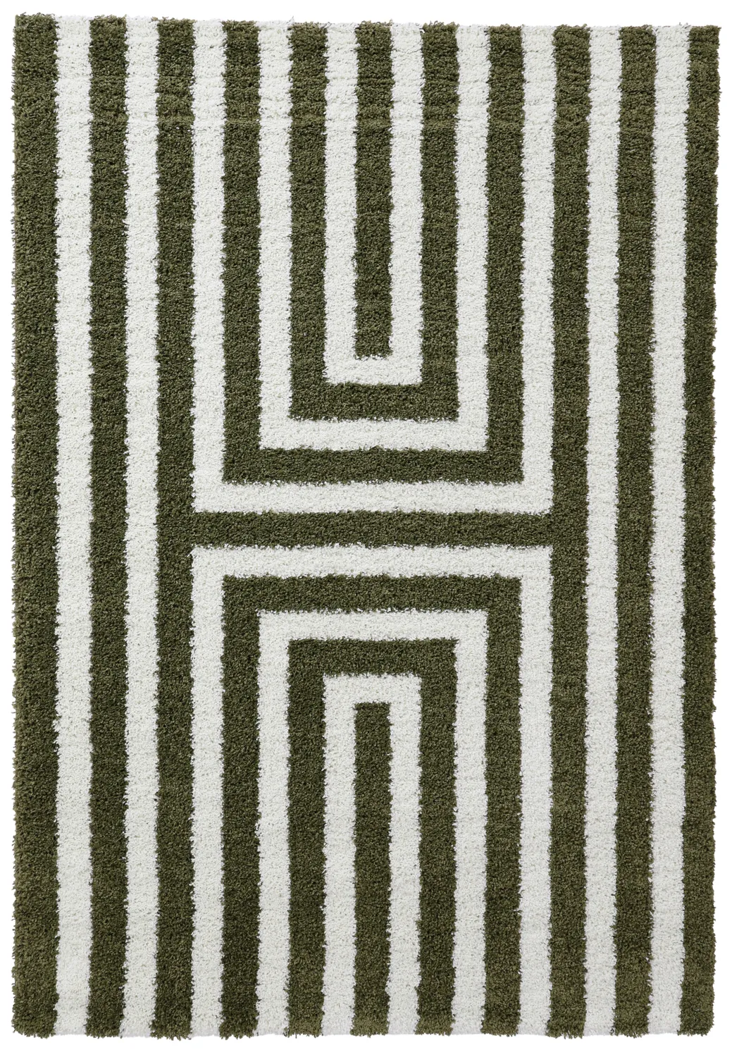 Koberce s dlhým vlasom - Imilchil (biela/zelená)