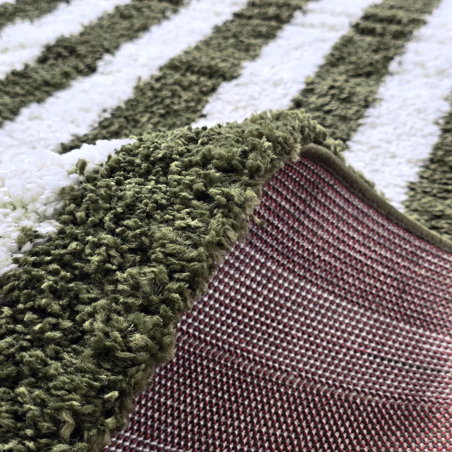 Koberce s dlhým vlasom - Imilchil (biela/zelená)