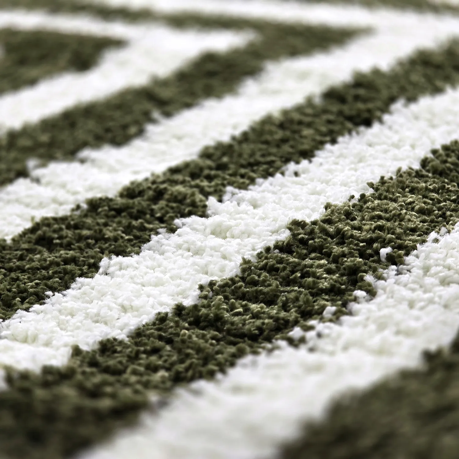 Koberce s dlhým vlasom - Imilchil (biela/zelená)