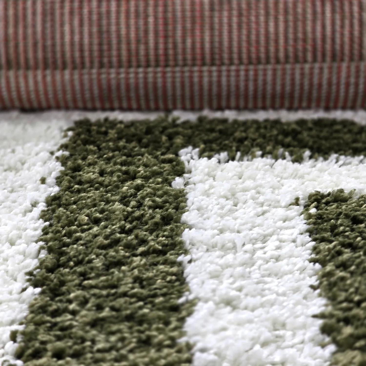 Koberce s dlhým vlasom - Imilchil (biela/zelená)