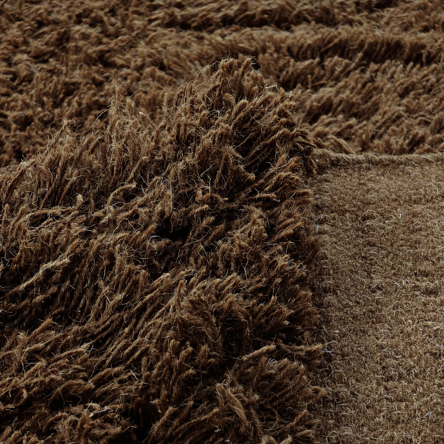 Koberce s dlhým vlasom - Melilla ručne tkaná vlnená shaggy (hnedá)
