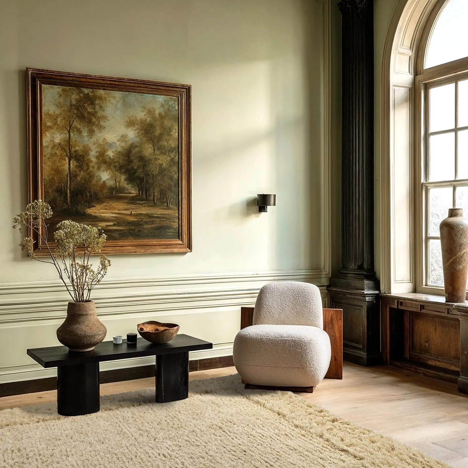 Koberec s dlhým vlasom - Melilla ručne tkaný vlnený shaggy (prírodný)