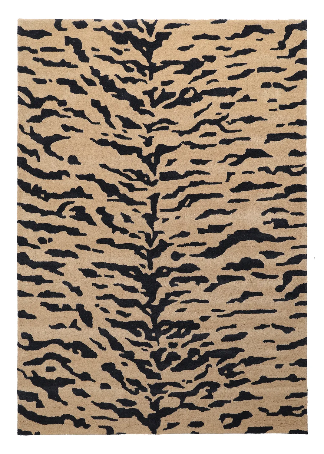 Koberec s dlhým vlasom - Zebra Tufted Wool Premium (béžová/čierna)