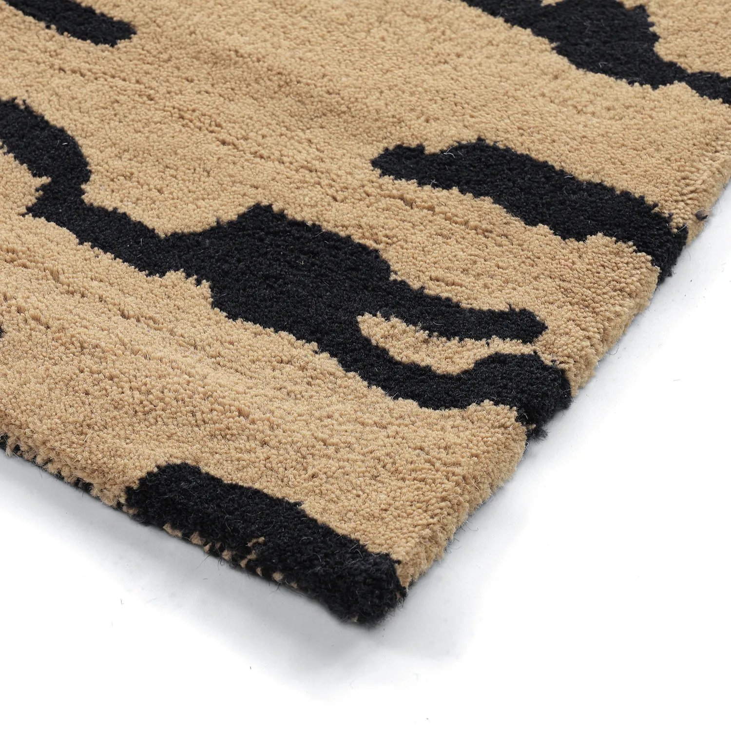 Koberec s dlhým vlasom - Zebra Tufted Wool Premium (béžová/čierna)