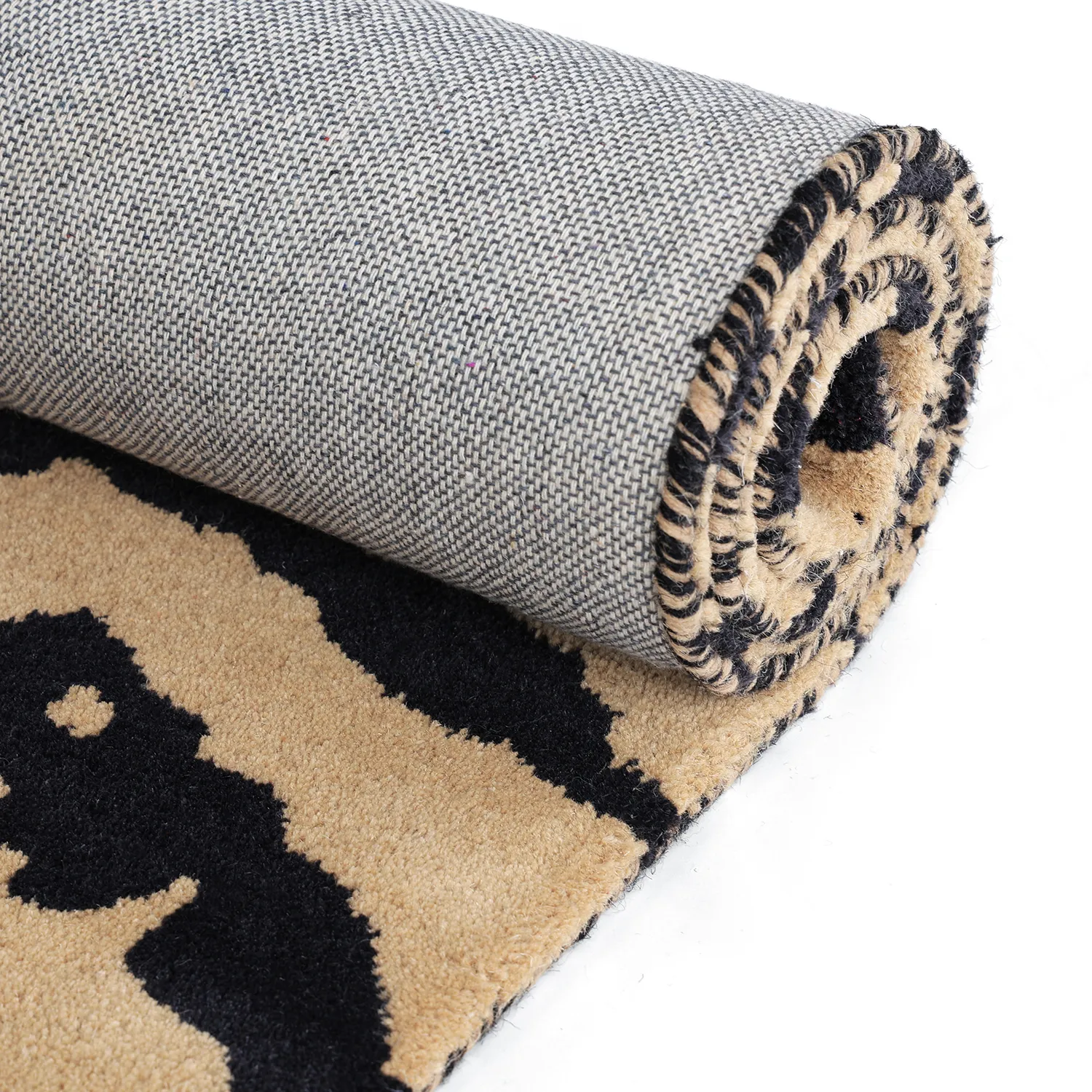 Koberec s dlhým vlasom - Zebra Tufted Wool Premium (béžová/čierna)