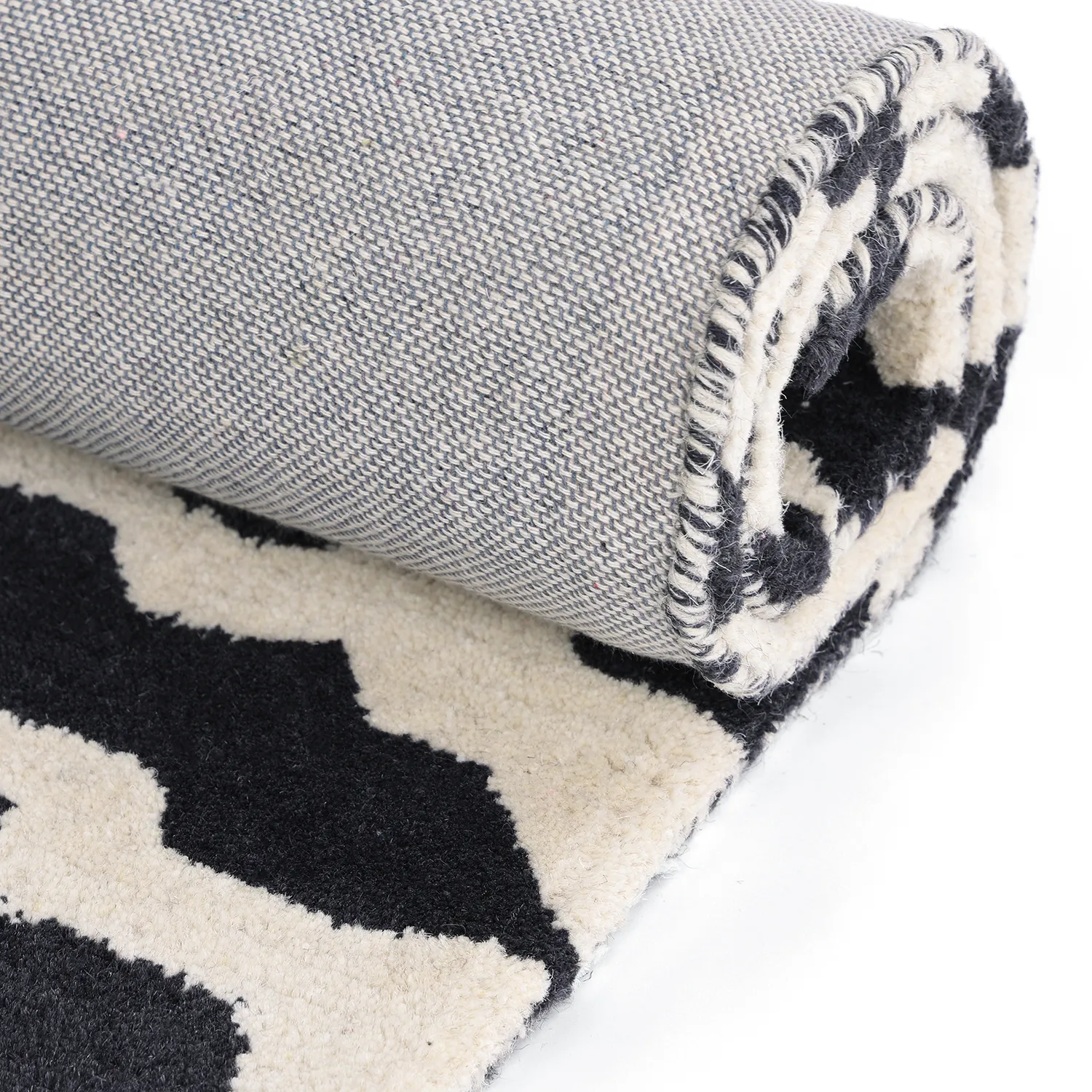 Koberec s dlhým vlasom - Zebra Tufted Wool Premium (biela/čierna)