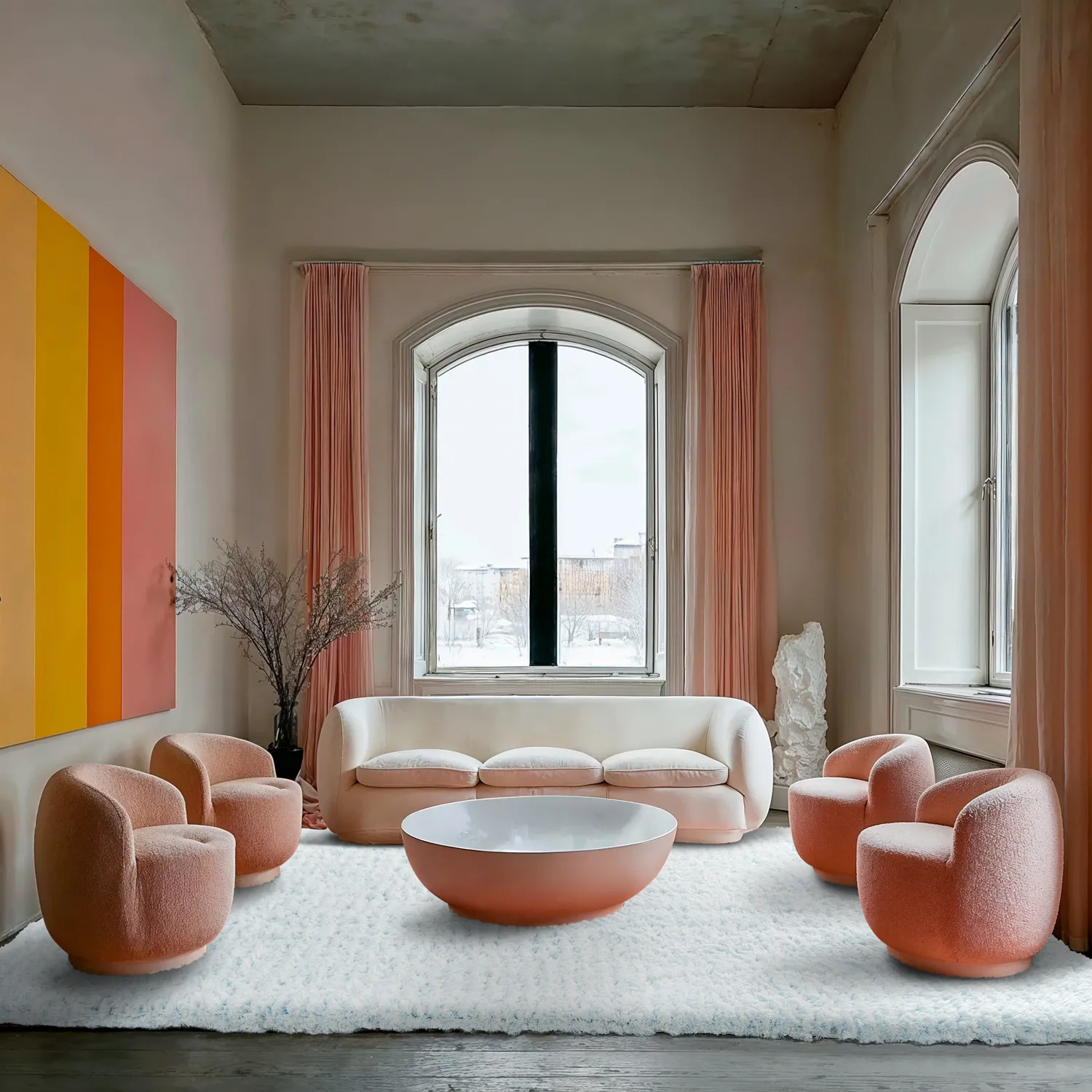 Koberce s dlhým vlasom - Aden (svetlo modrá/biela)