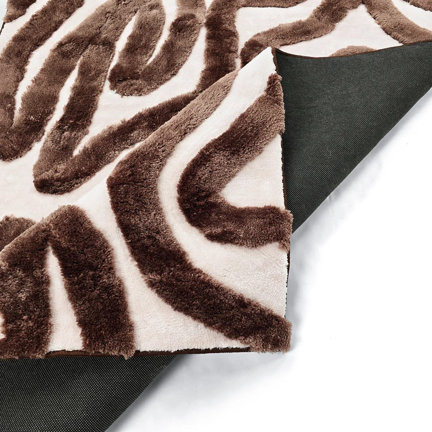 Koberce s dlhým vlasom - Akaba (hnedá/svetloružová)