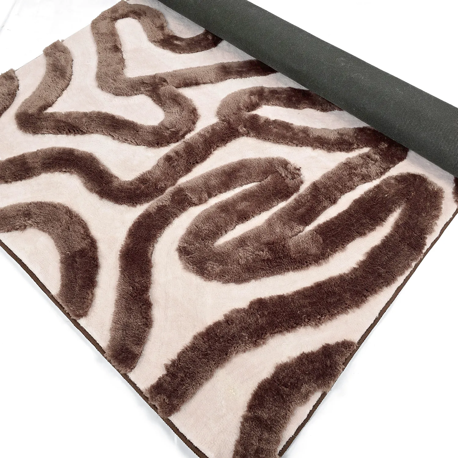 Koberce s dlhým vlasom - Akaba (hnedá/svetloružová)