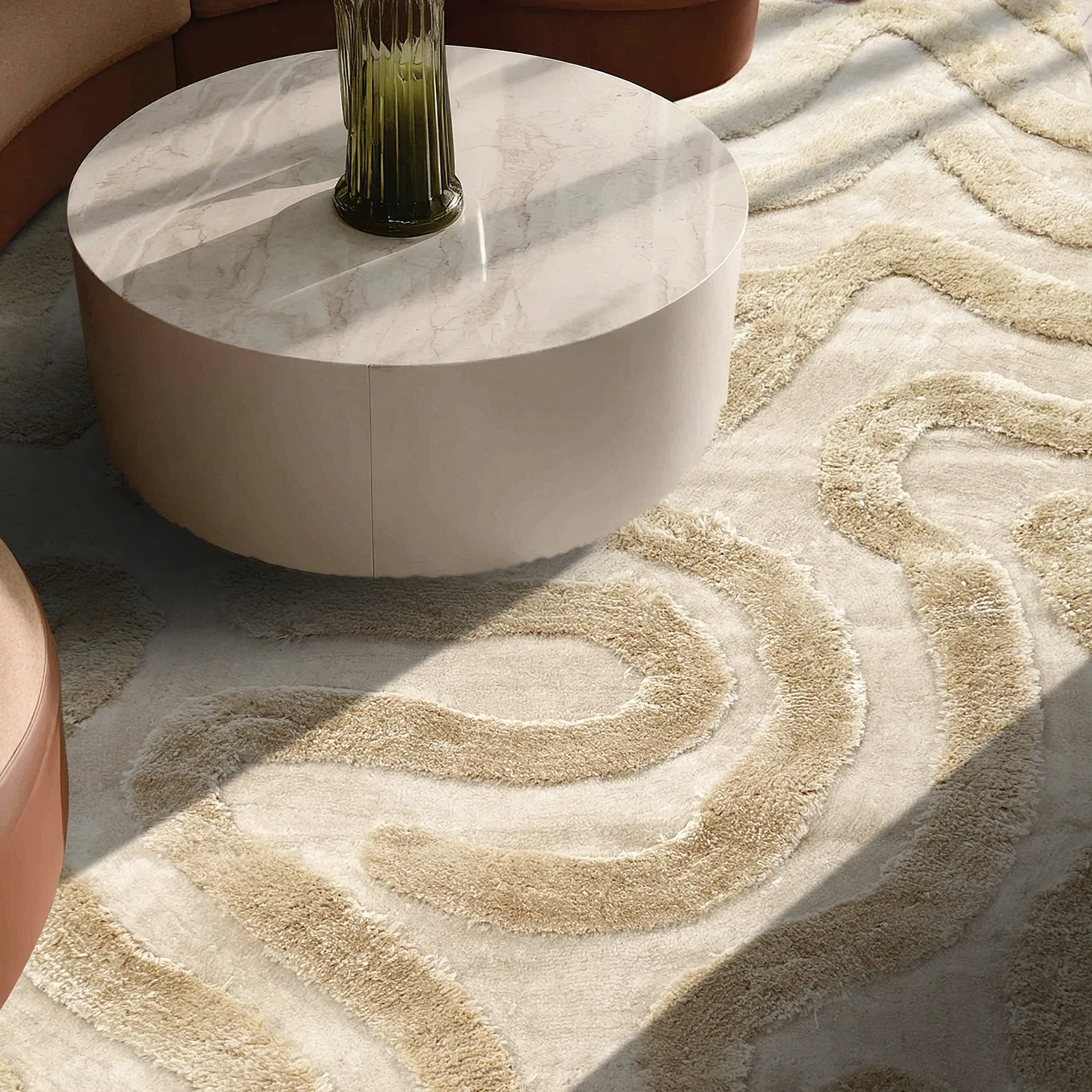 Koberce s dlhým vlasom - Akaba (krémová/béžová)