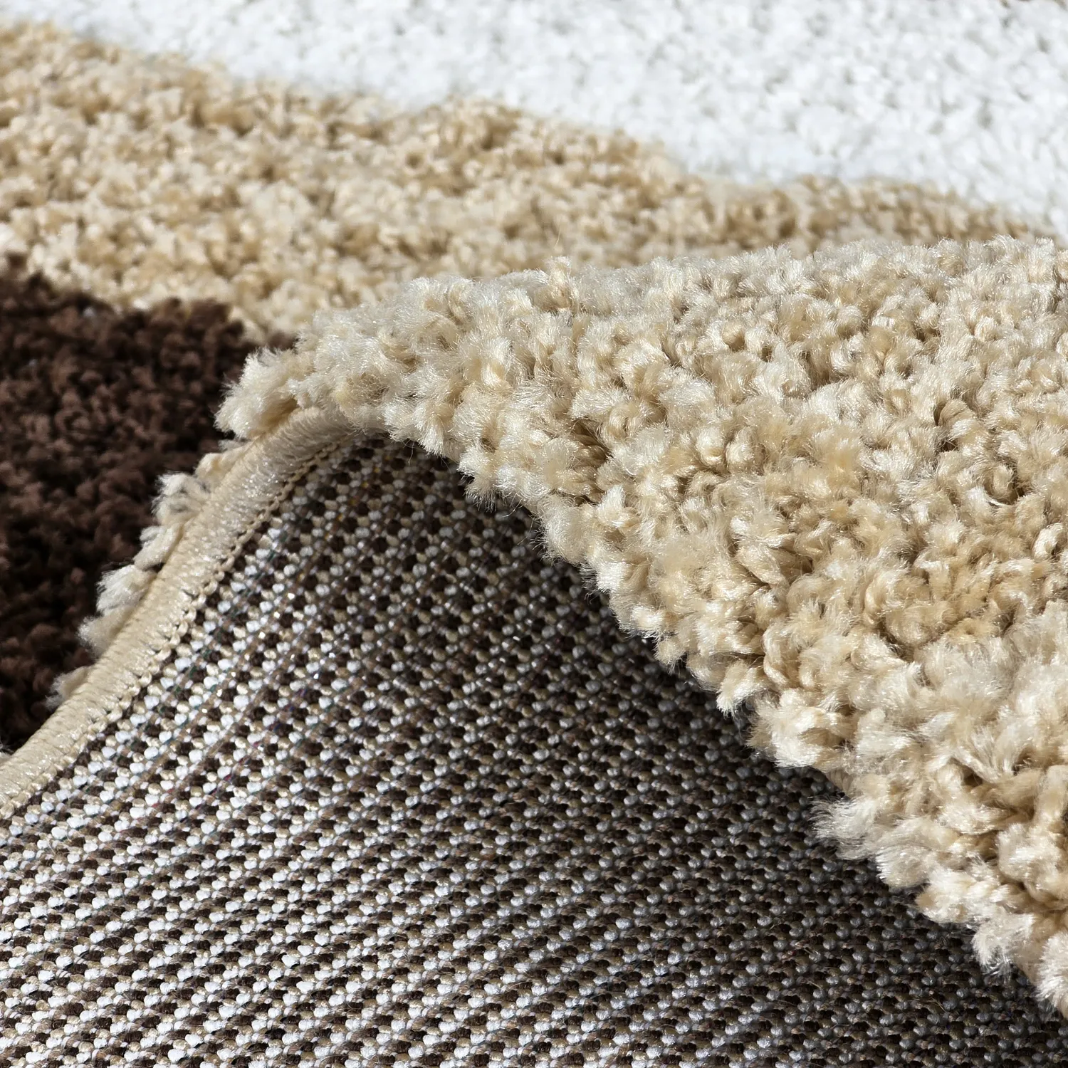 Koberce s chlpmi - Alsace (bežová/biela/hnedá)