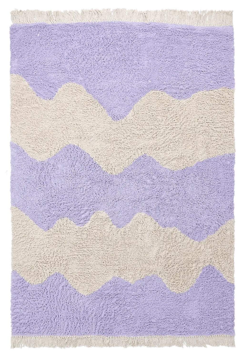 Ryamattor - Amira Natural Cotton Shaggy (lila/beige)