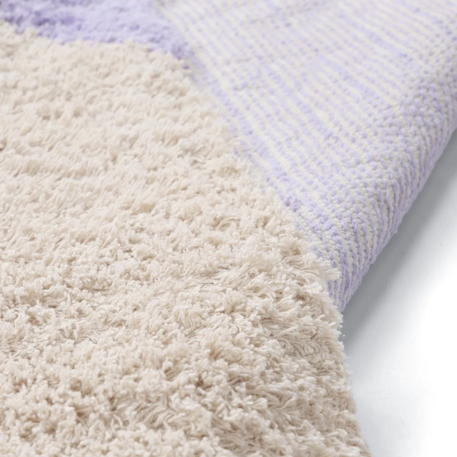 Ryamattor - Amira Natural Cotton Shaggy (lila/beige)