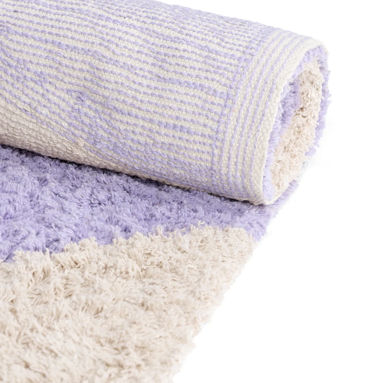 Ryamattor - Amira Natural Cotton Shaggy (lila/beige)