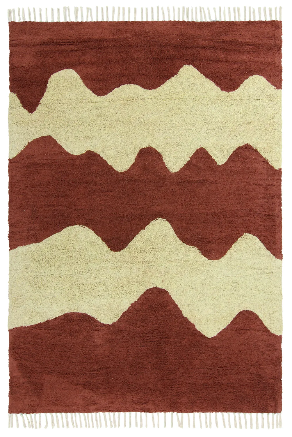 Koberce s chlpmi - Amira Natural Cotton Shaggy (červená/bežová)