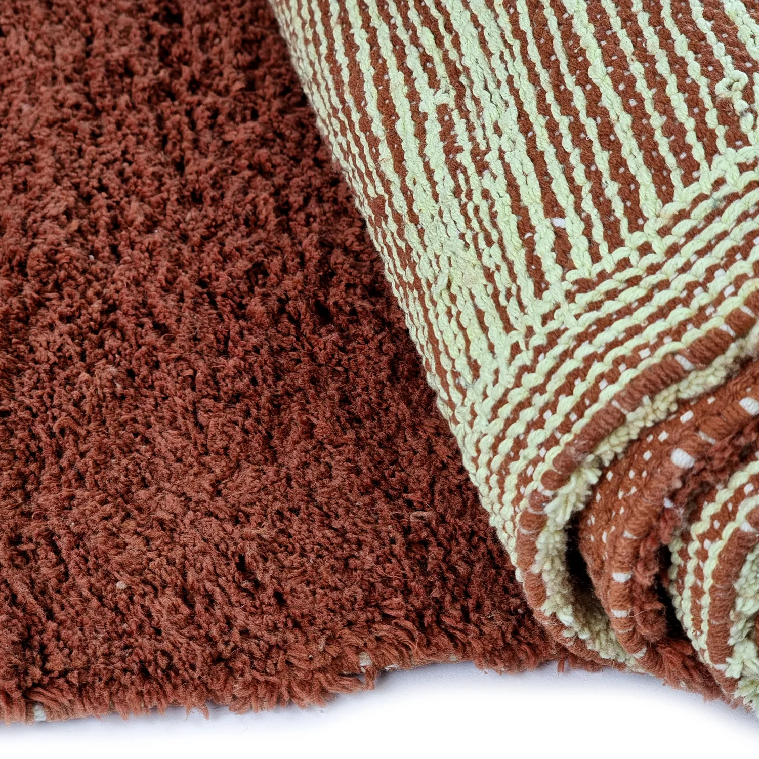 Koberce s chlpmi - Amira Natural Cotton Shaggy (červená/bežová)