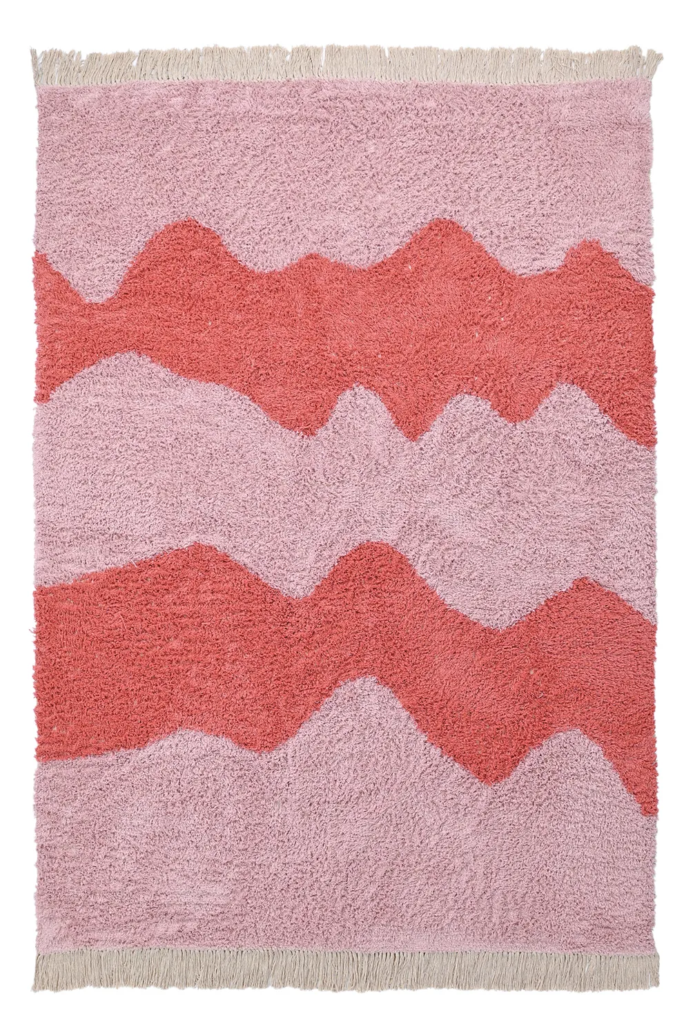 Ryamattor - Amira Natural Cotton Shaggy (rosa/orange)
